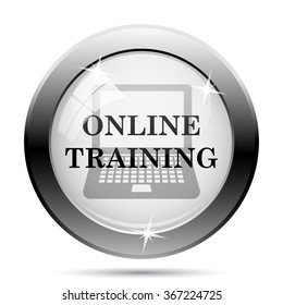 Online training icon. Internet button on white background. EPS10 vector.
