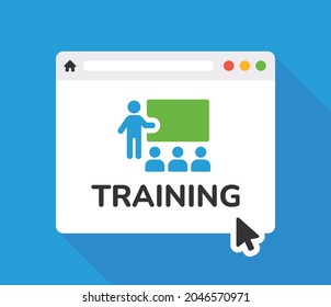 Online training icon. Internet web conference icon vector illustration.