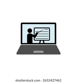  Ícone de treinamento online isolado no fundo branco