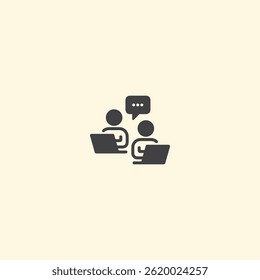 Ícone de treinamento online logotipo vetor plano design