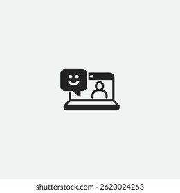 Diseño de Vector plano de logotipo de icono de entrenamiento en línea