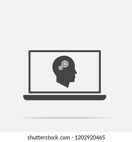 Online training icon. Remote web training. Symbol of online learning, webinar. Layers grouped for easy editing illustration. For your design.