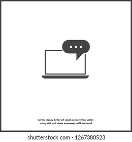 Online training icon. Remote web training. Symbol of online learning, webinar on white isolated background. Layers grouped for easy editing illustration. For your design.