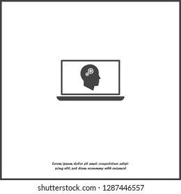 Online training icon. Remote web training. Symbol of online learning, webinar on white isolated background. Layers grouped for easy editing illustration. For your design.