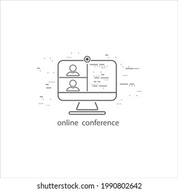 Icono de Formación en línea. Ilustración de elemento simple en el fondo blanco