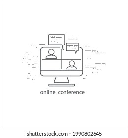 Online Training icon. Simple element illustration on the white background