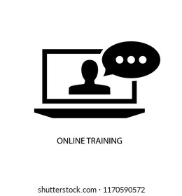 Online training icon. Training symbol collection for elearning design .Simple element illustration. Can be used in web and mobile.
