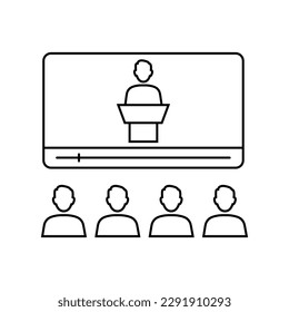 Online training icon vector. Webinar illustration sign. online learning end education symbol.