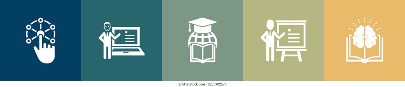 online training icons Infographic design template. Creative concept with 5 steps