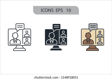 online training icons  symbol vector elements for infographic web