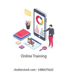 Online training illustration vector design 
