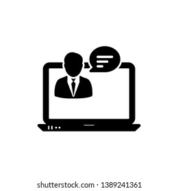 Online training lecture, Online Training icon Black Color. Simple element illustration. Online Training symbol design from e-Learning collection. Can be used in web and mobile