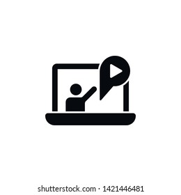 online training, lecture, notebook icon. Simple glyph, flat vector of Online traning icons for UI and UX, website or mobile application