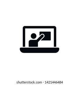 online training, lecture, notebook icon. Simple glyph, flat vector of Online traning icons for UI and UX, website or mobile application