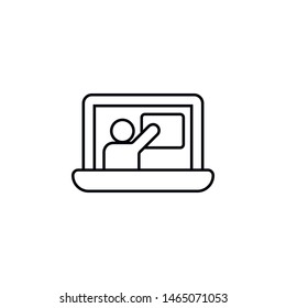 Online training, lecture, notebook icon. Simple thin line, outline vector of online traning icons for ui and ux, website or mobile application