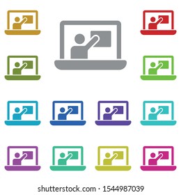 Online training, lecture, notebook multi color icon. Simple glyph, flat vector of online traning icons for ui and ux, website or mobile application