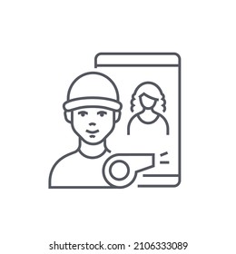 Online training - modern black line design style icon