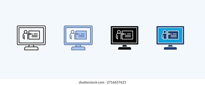 Treinamento online - Vetor de ilustração de múltiplos ícones