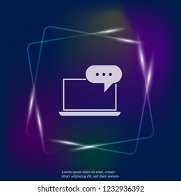 Online training neon light icon. Remote web training. Symbol of online learning, webinar. Layers grouped for easy editing illustration. For your design.