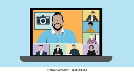 Online training Photography course - Online Meeting - Online Classes - Teleconference meeting class during pandemic COVID`19