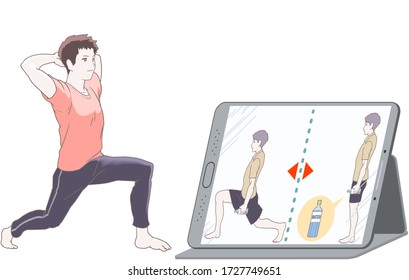 Online training with a tablet at home