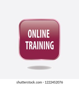 Online training vector button, web design element