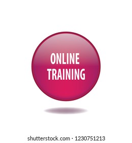 Online training vector button, web design element