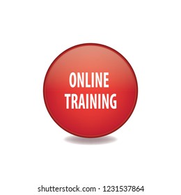 Online training vector button, web design element