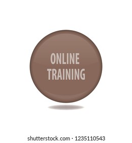 Online training vector button, web design element