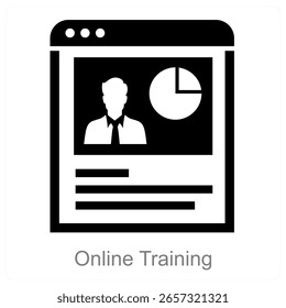 Design de conceito de ícone de vetor de treinamento online