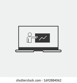 online training vector icon video call 
