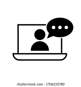 Online Training vector icon. webinar illustration sign. conference symbol.