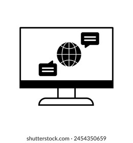 Online Training Vektorgrafik Symbol. Webinar Illustration Zeichen. Konferenzsymbol.
