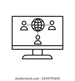 Online Training vector icon. webinar illustration sign. conference symbol.