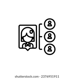 Online training, video conference, webinar outline icon. Vector illustration. The isolated icon suits the web, infographics, interfaces, and apps.