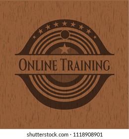Online Training wooden emblem. Retro