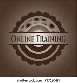 Online Training wooden emblem. Retro