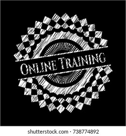 Online Training written with chalkboard texture