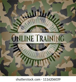 Online Training written on a camouflage texture