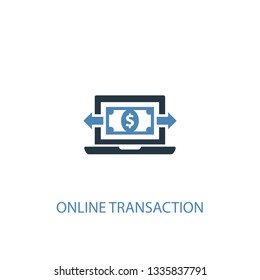online transaction concept 2 colored icon. Simple blue element illustration. online transaction concept symbol design. Can be used for web and mobile UI/UX