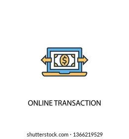 online transaction concept 2 colored icon. Simple blue element illustration. online transaction concept symbol design. Can be used for web and mobile UI/UX