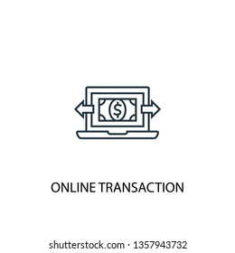 online transaction concept line icon. Simple element illustration. online transaction concept outline symbol design. Can be used for web and mobile UI/UX
