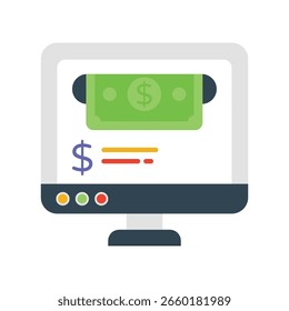 Online Transaction Flat Vector Icon Eps 10 Files