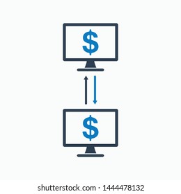 Online transaction icon. Flat style vector EPS.
