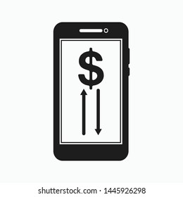 Online transaction icon. Flat style vector EPS.