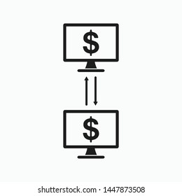 Online transaction icon. Flat style vector EPS.
