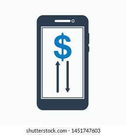 Online transaction icon. Flat style vector EPS.