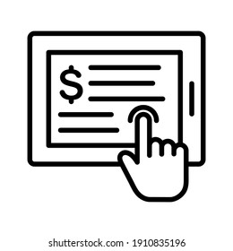 Online transaction, payment, invoice, details, product icon vector image. Can also be used for Finance and Money. Suitable for use on web apps, mobile apps and print media.