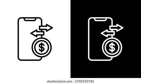 Diseño de conjunto de iconos blancos de transacción en línea