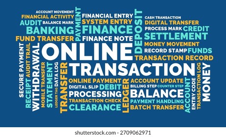 Transacción en línea Word Cloud, Términos de transferencia y pago digital de Banking Finance